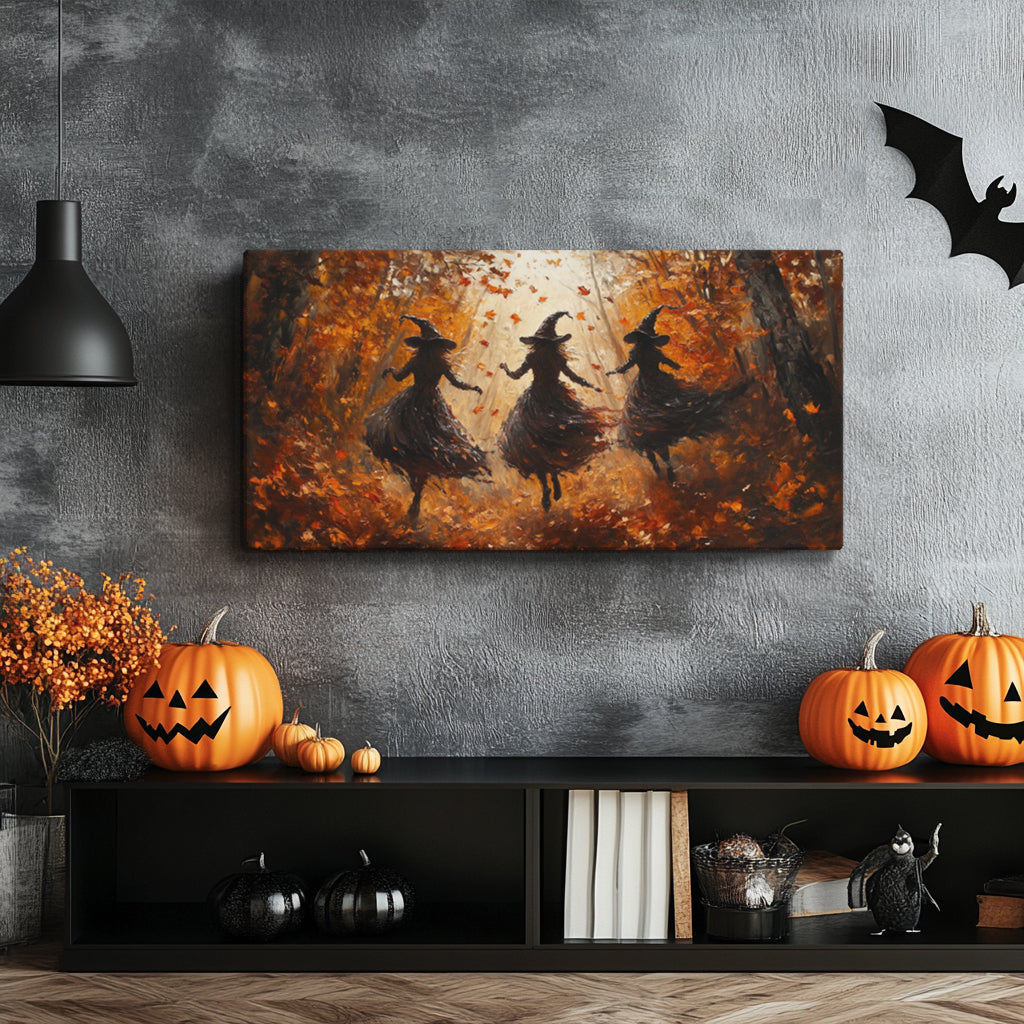 Witch Autumn Woodland Landscape – 2:1 Ratio Canvas Wall Art