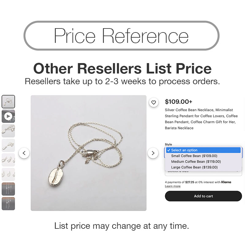 Silver Coffee Bean Necklace