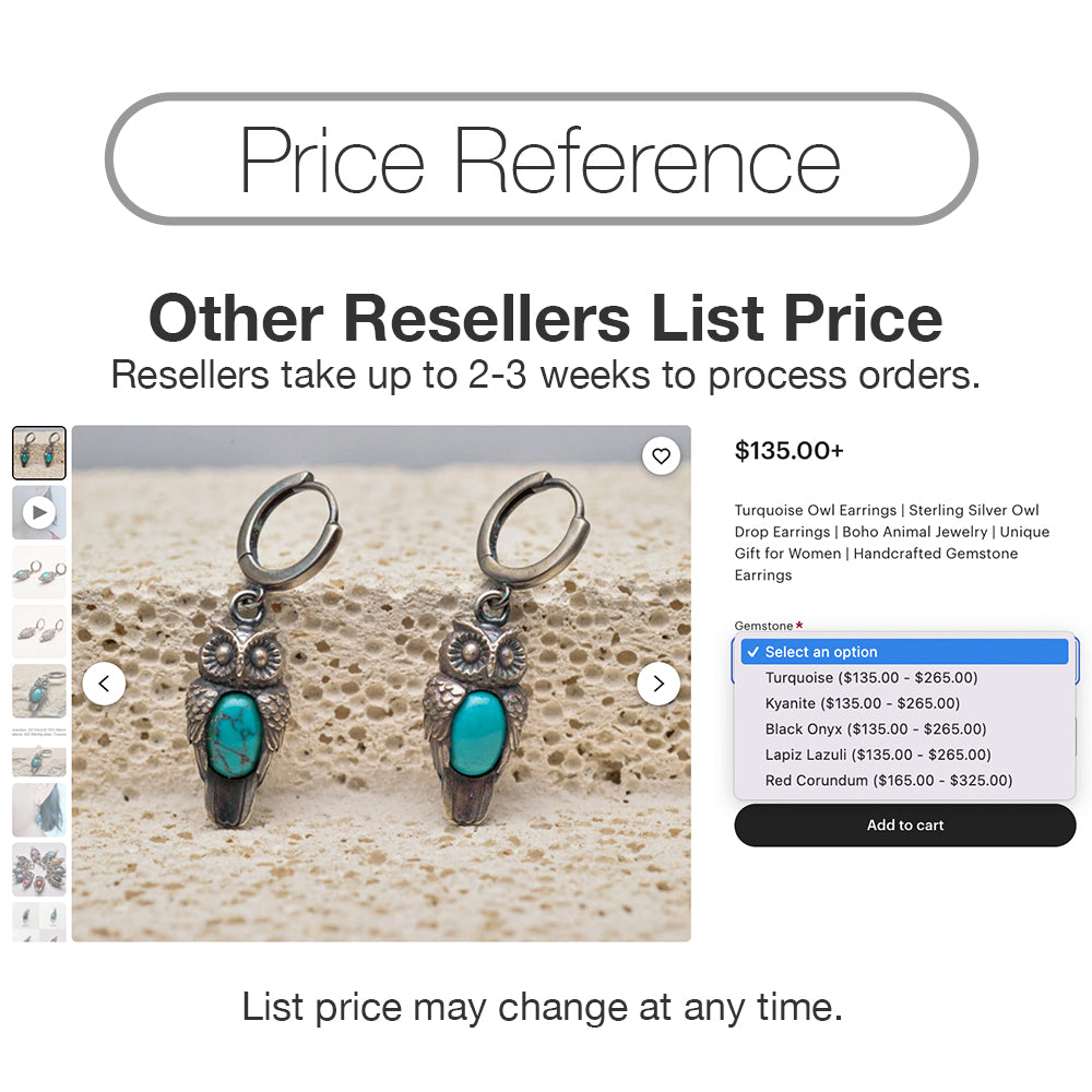 Silver Owl Gemstone Dangle Earrings