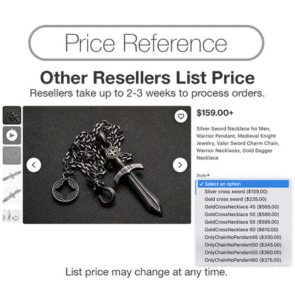 Miniature Medieval Excalibur Sword Pendant