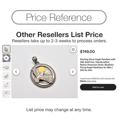 Eagle Launching Rising Sun in 24K AU999 Gold Pendant