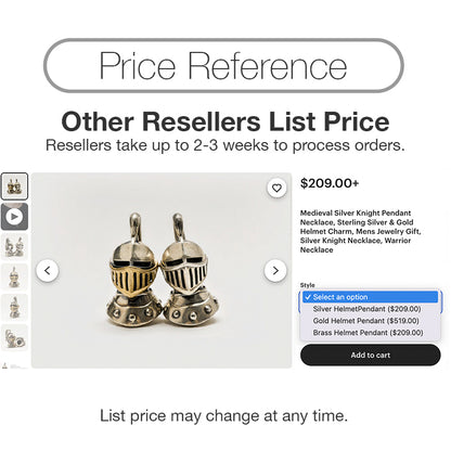 Silver Knight Necklace Roman Knight Helmet Pendant