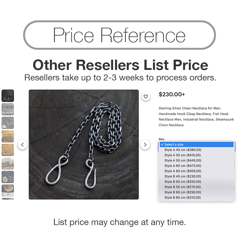 4.5mm 4mm Cornered Chain Fish Hook Clasp Sterling Silver Necklace