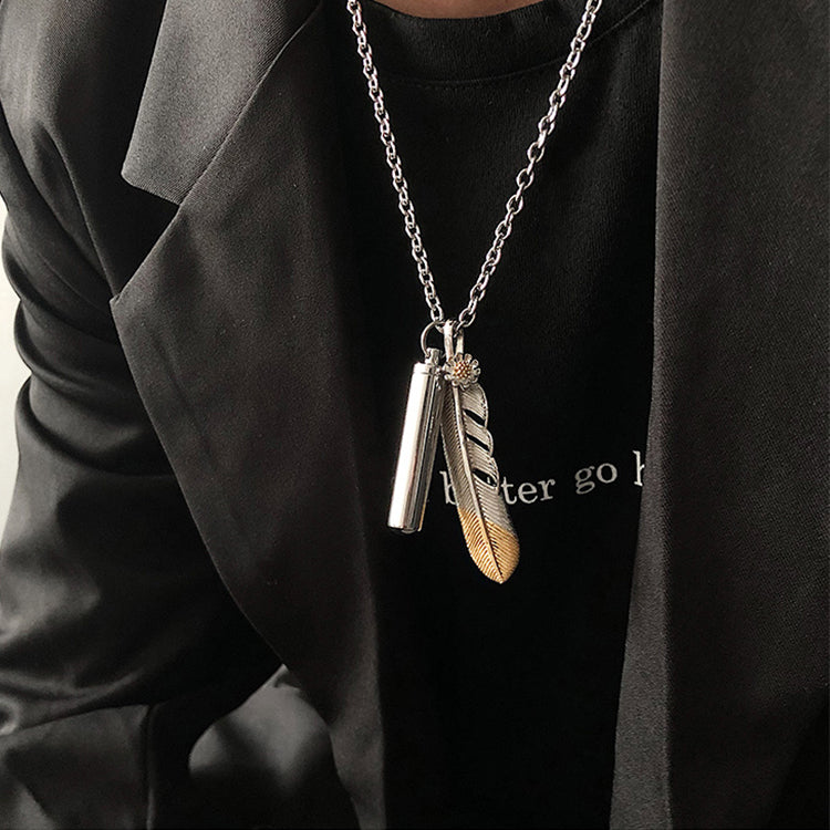 Daisy Feather Elements Stainless Steel Necklace G-Dragon KPOP Style
