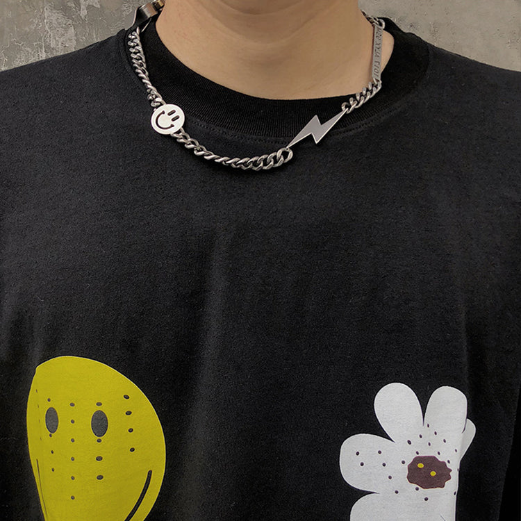 Hero Chain Emoji Elements Stainless Steel Necklace KPOP TikTok Style