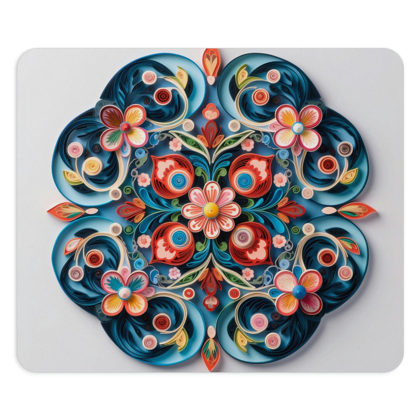 Folk Art Decorative Rosemaling Paper Quilling Mouse Pad (2) 2 Shapes