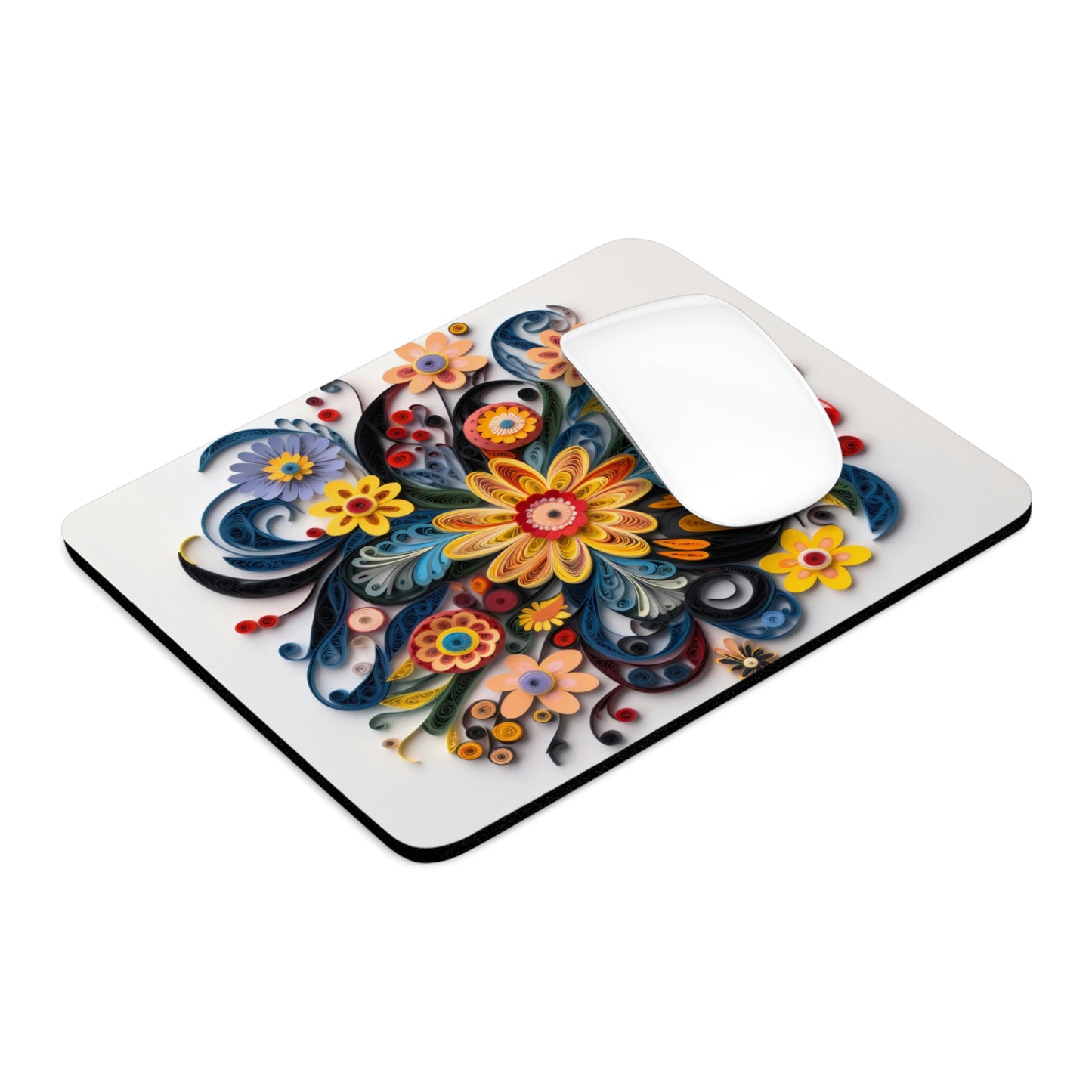 Folk Art Decorative Rosemaling Paper Quilling Mouse Pad (1) 2 Shapes