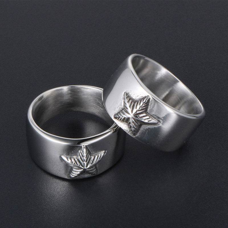 Stainless Steel Star Plate Ring