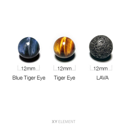12mm AAA Grade Blue Tigers Eye Matte Agate and Lava Stone Macrame Bracelet