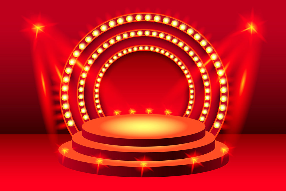 Round Red Stage Podium with Lighting