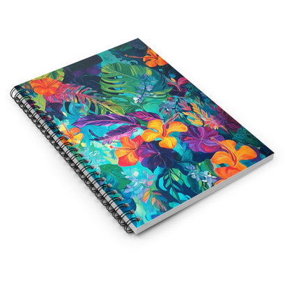 Abstract Tropical Flowers Notebook
