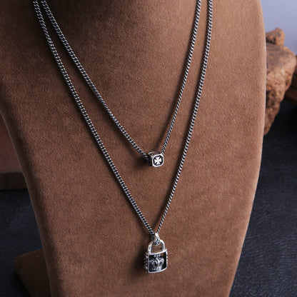 Gothic Cross Crown Layered Necklace