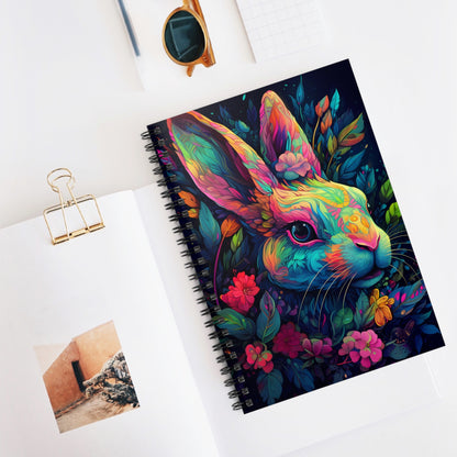 Colorful Neon Rabbit Notebook