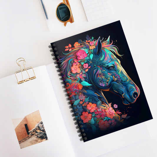 Colorful Neon Horse Notebook