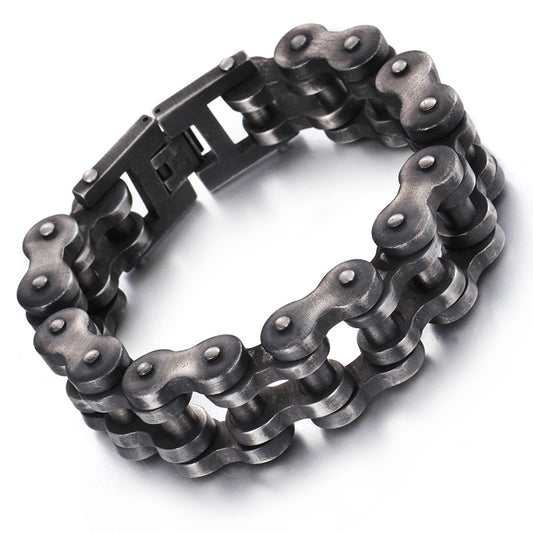 Bike Chain Bracelet Oxidized Dark Stainless Steel Bracelet