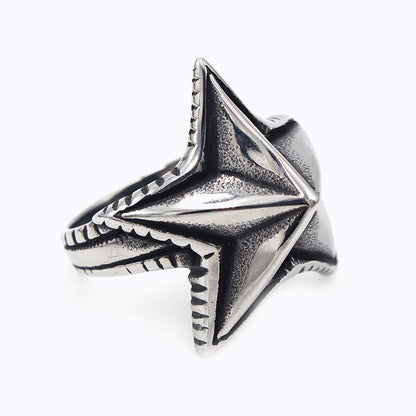 3D Star Stainless Steel Ring Starfish Inspired