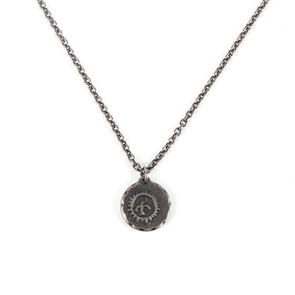 Goro's Style Embossed Thunderbird Disc Stainless Steel Necklace