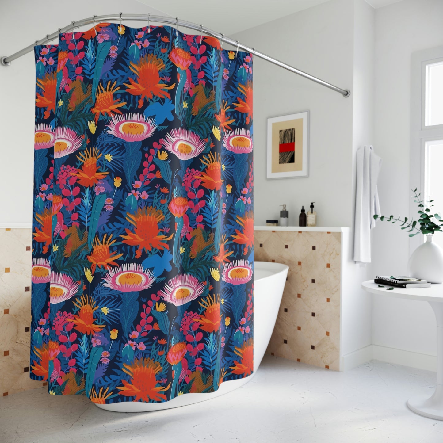 Risograph Wildflowers Shower Curtain