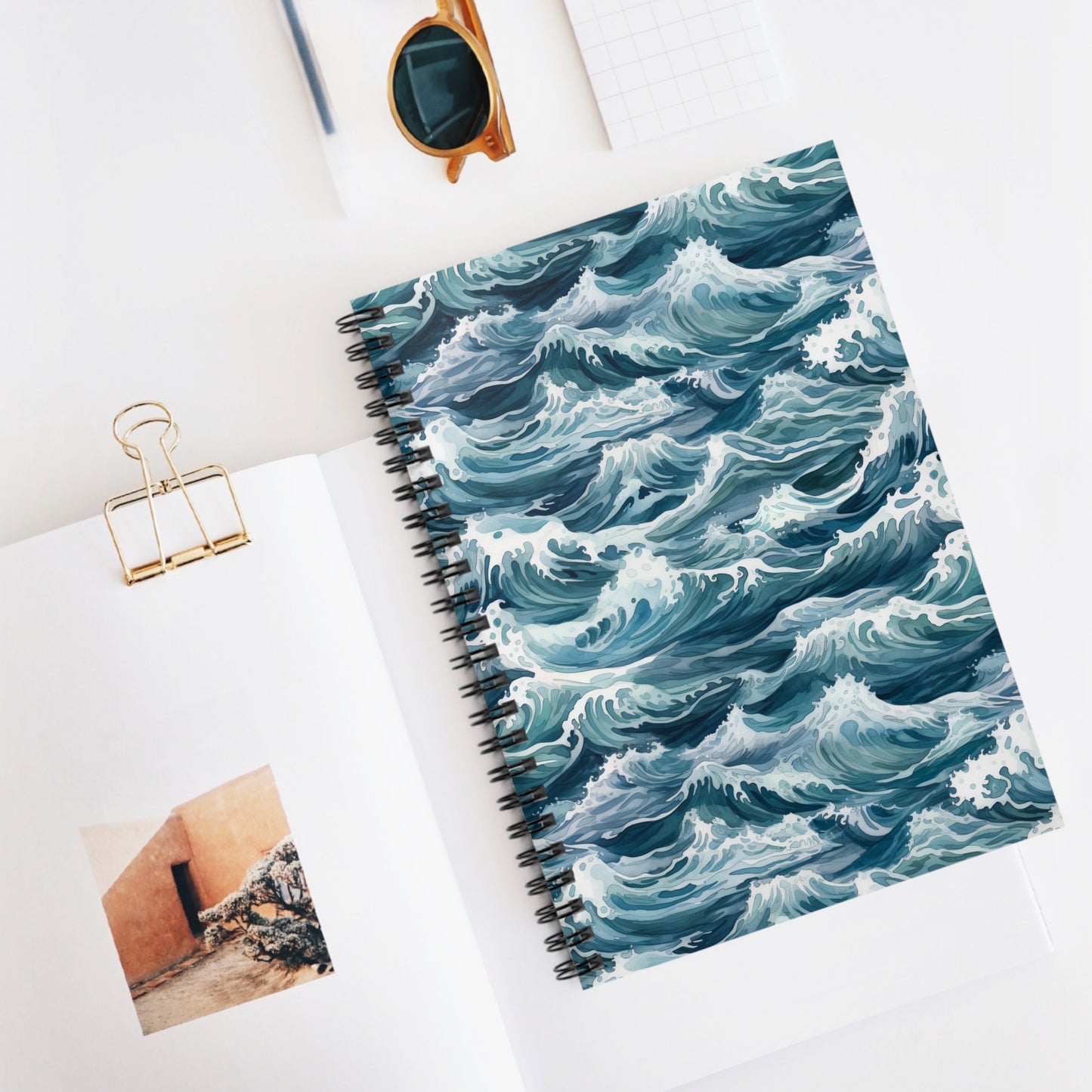 Ocean Waves Pattern Notebook