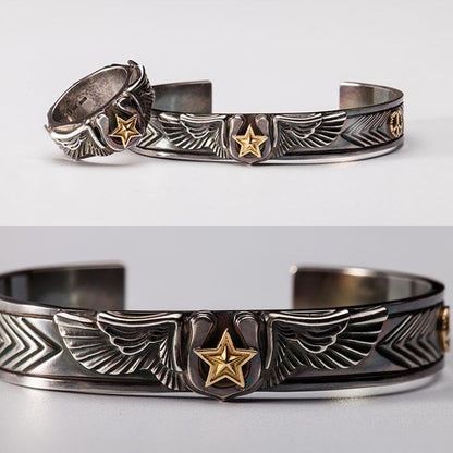 Angel's Wings Gold Lucky Star Cuff