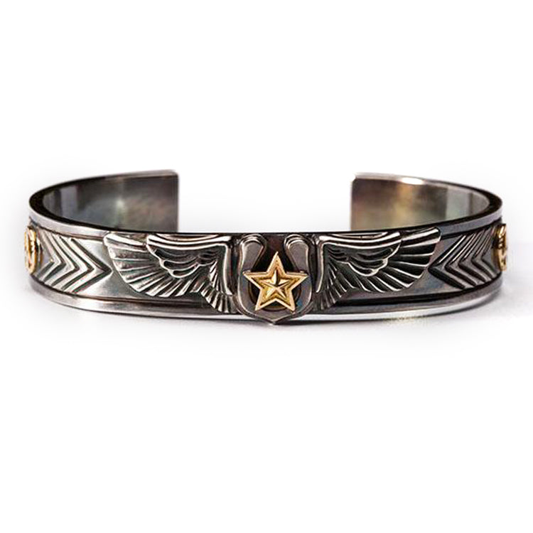 Angel's Wings Gold Lucky Star Cuff