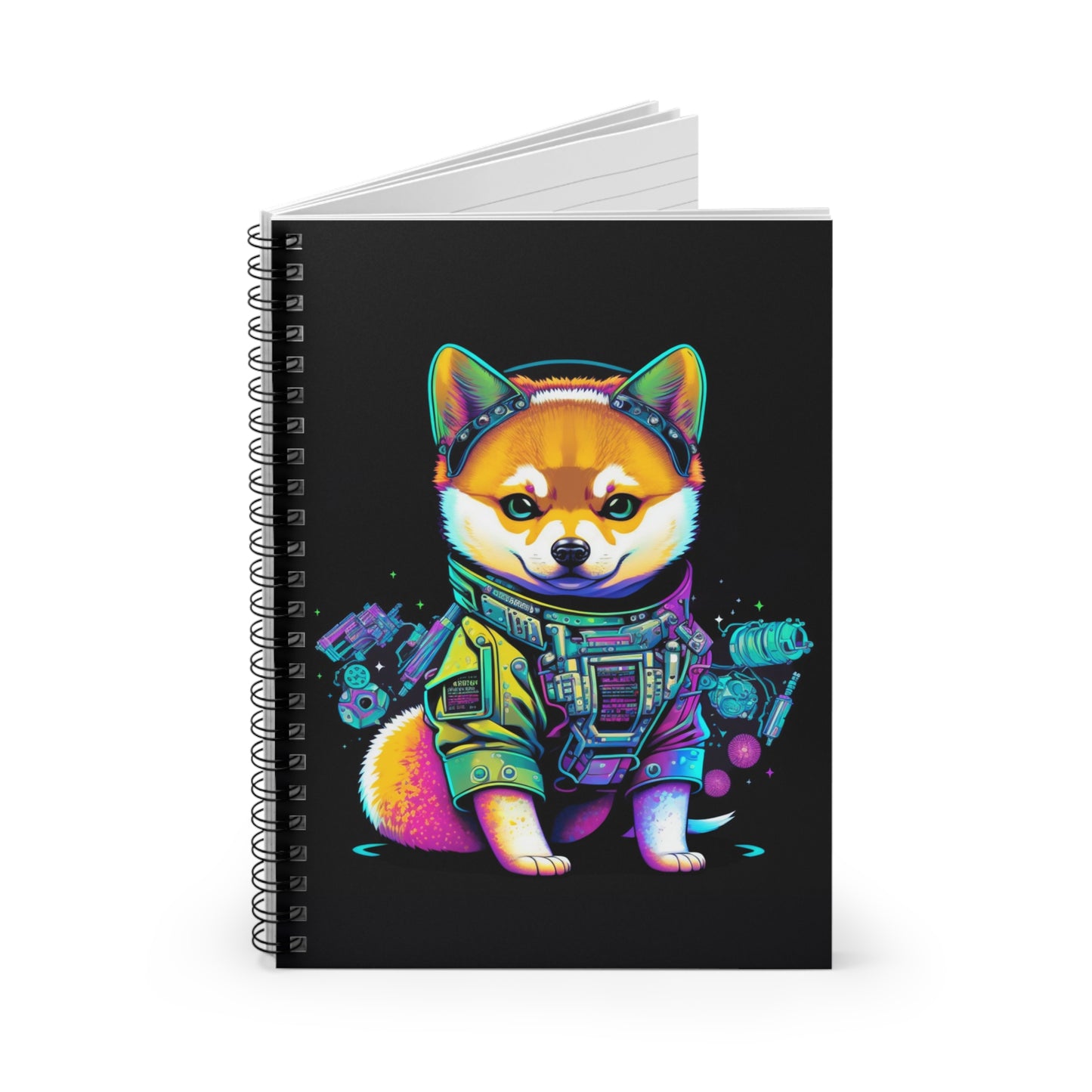 Cyberpunk Shiba Inu Dog Notebook