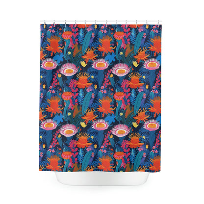 Risograph Wildflowers Shower Curtain