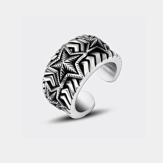 Three Star Wave Stainless Steel Ring