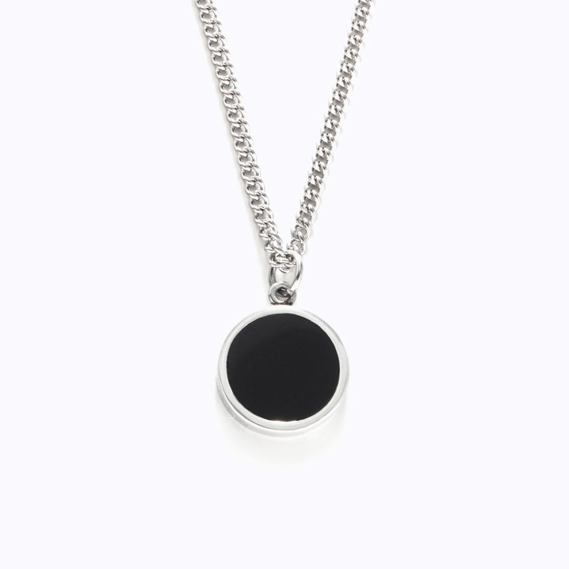 Minimalism Square Round Oval Shape Stainless Necklace Hip Hop K-Pop Style