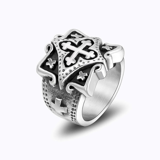 哥德式 教皇十字戒指 R2013