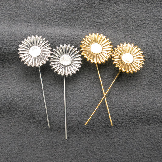 Minimalist Sunflower Dangle Drop Earrings