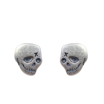 Minimalist Mini Stitch Skull Earring Gothic Punk Rocker Jewelry