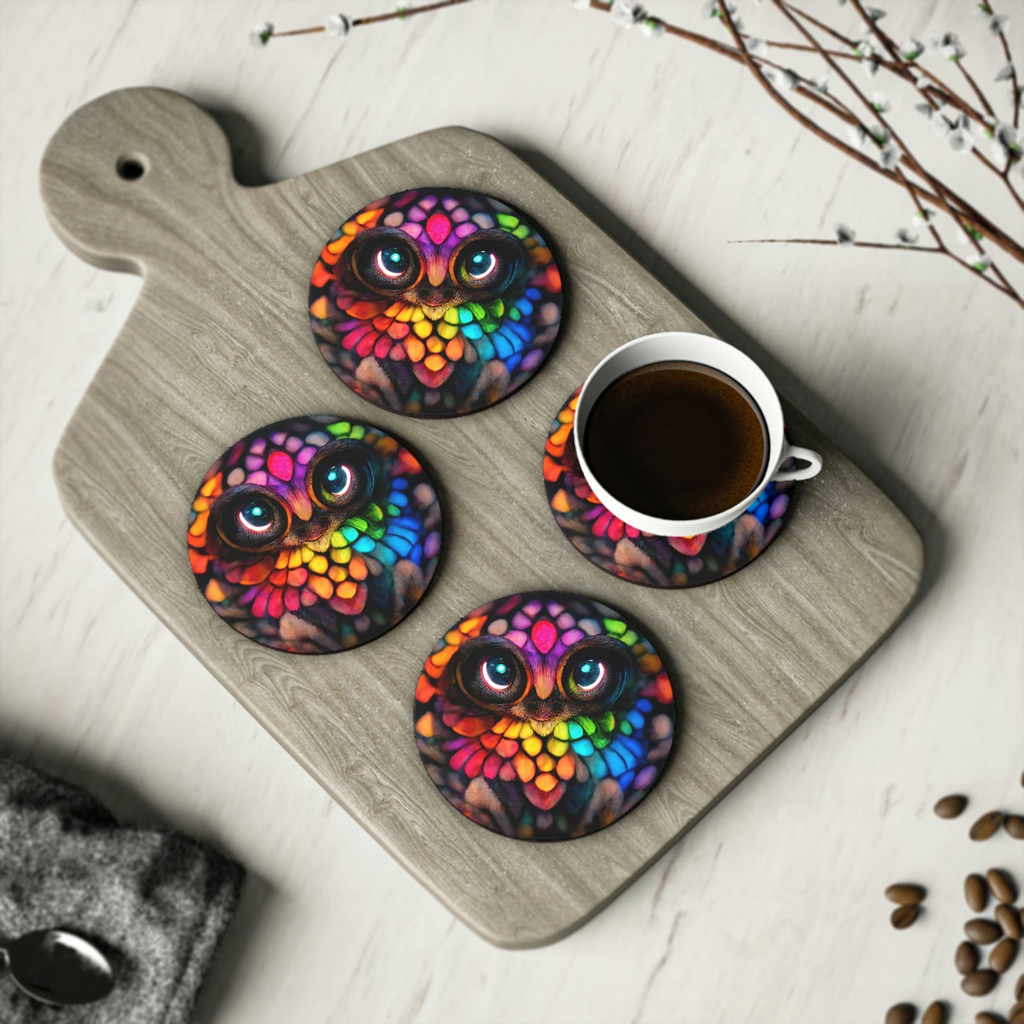 Colorful Owl Coasters