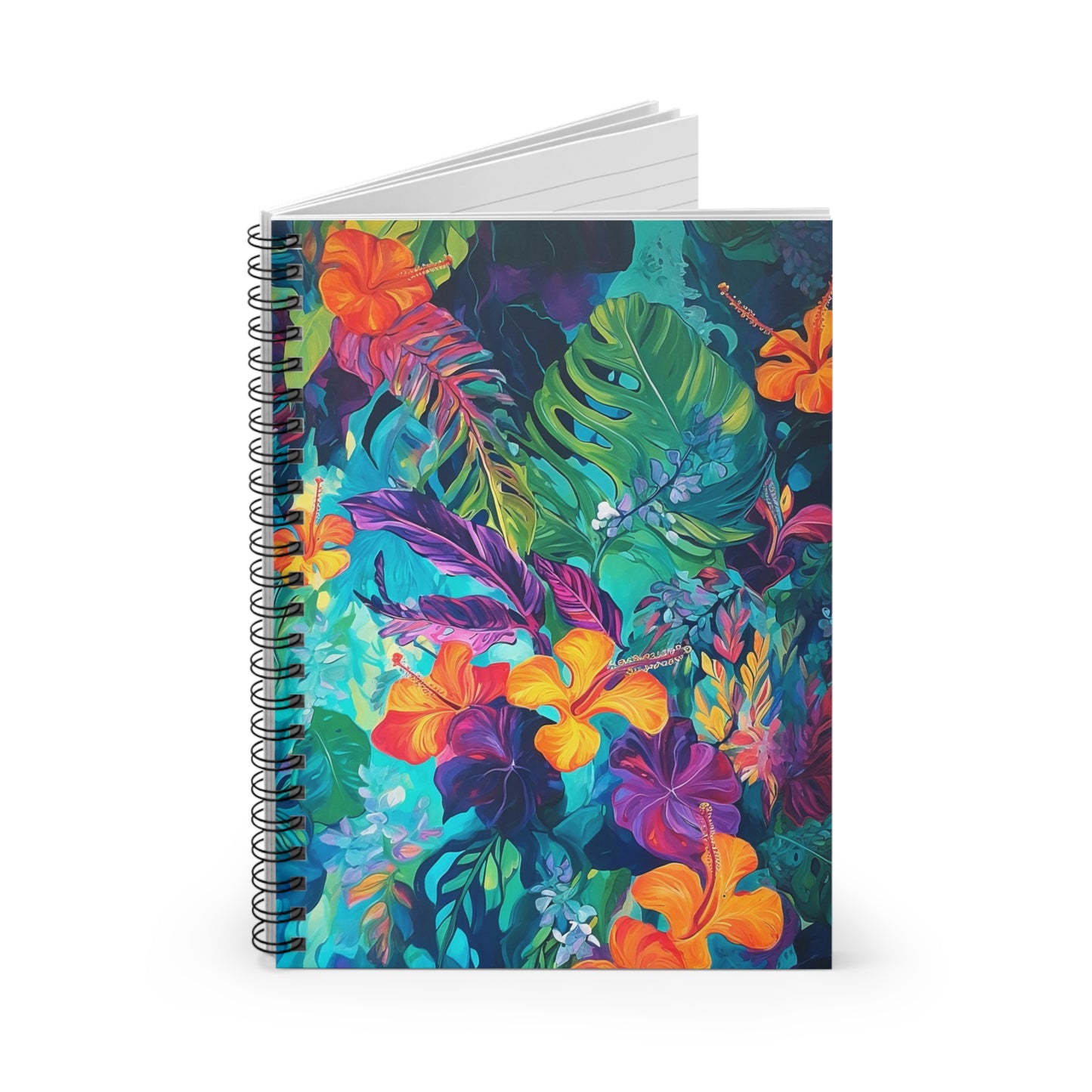 Abstract Tropical Flowers Notebook