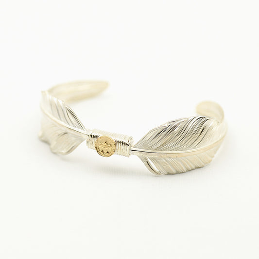 Gold Metal KAZEKIRI Feather Handschwingen Cuff Bracelet