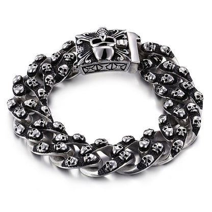 Skull Link Chain Titanium Steel Bracelet