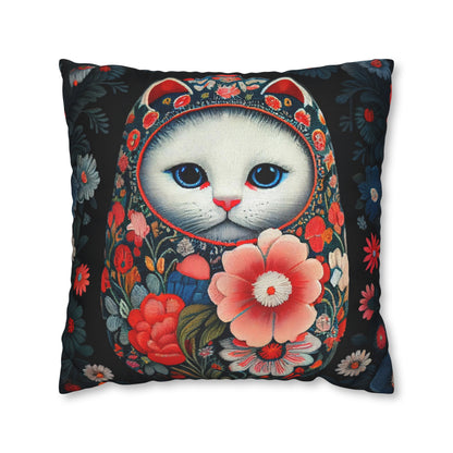 Matryoshka Cat Throw Pillow Cover (3)