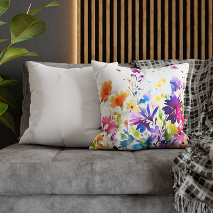 Watercolor Wildflowers Throw Pillow cover (5)