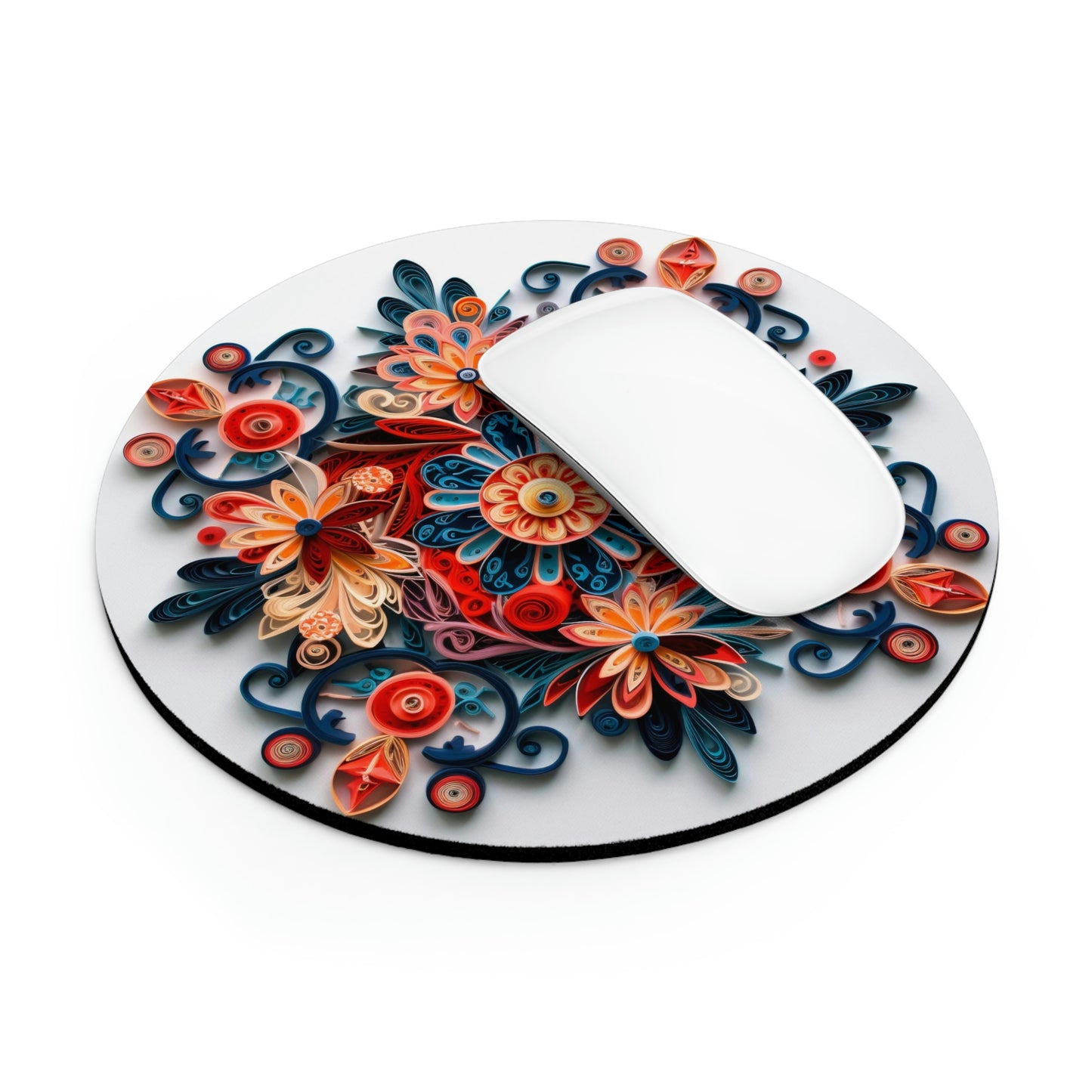 Folk Art Decorative Rosemaling Paper Quilling Mouse Pad (3) 2 Shapes