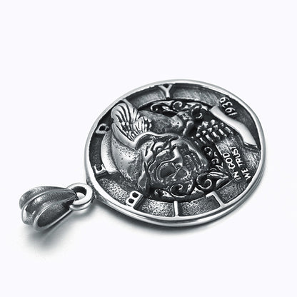Skull Coin Stainless Steel Pendant Necklace