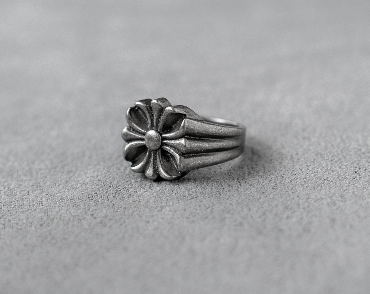 Floral Cross Ring 316 Stainless Steel, Gothic, Punk, Rock Ring