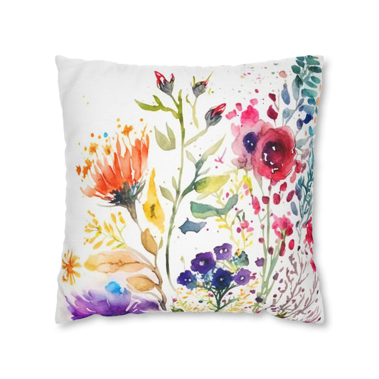 Watercolor Wildflowers Throw Pillow cover (6)