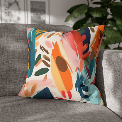 Boho Abstract Floral Throw Pillow Cover (01)