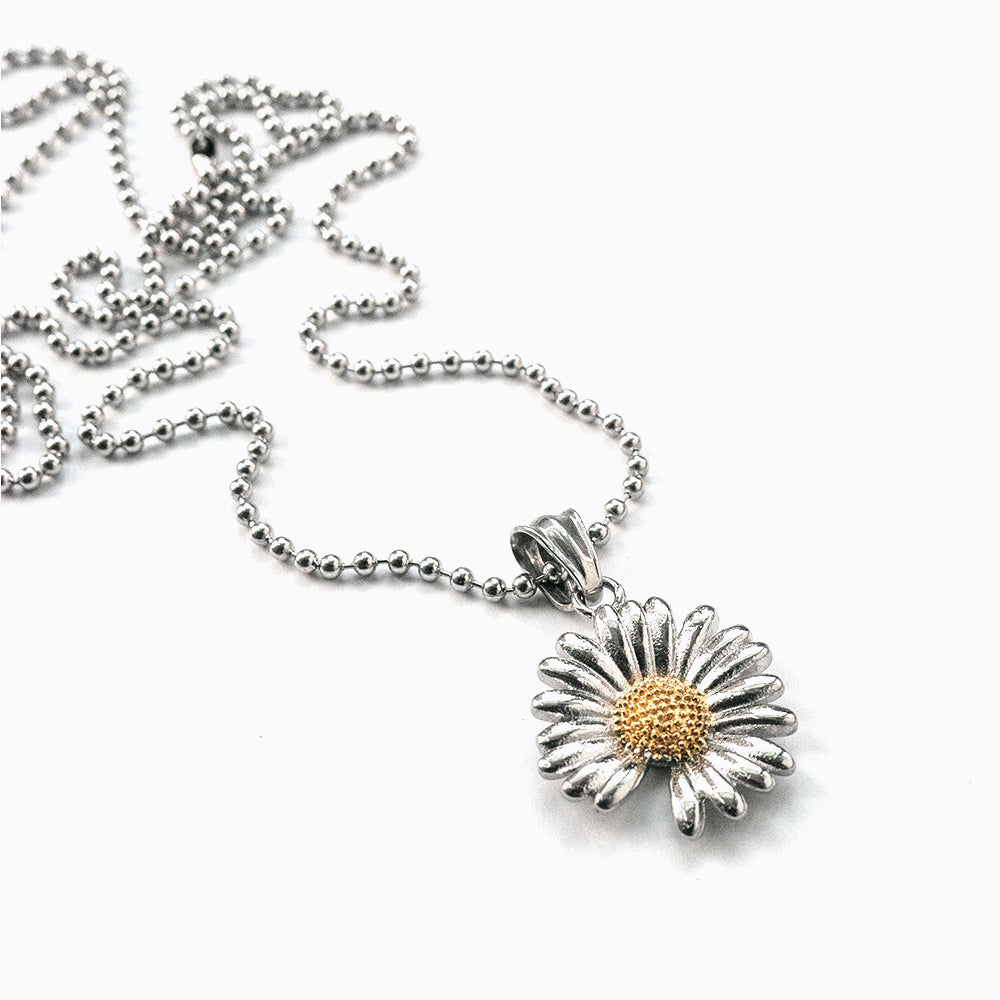 Stainless Steel Daisy Flower Necklace