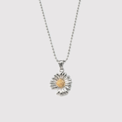 Stainless Steel Daisy Flower Necklace