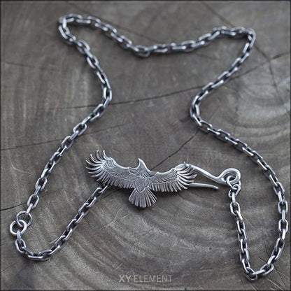 Red-tailed Hawk Silver Necklace, Native American Inspired