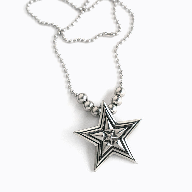 Star in Star Stainless Steel Necklace