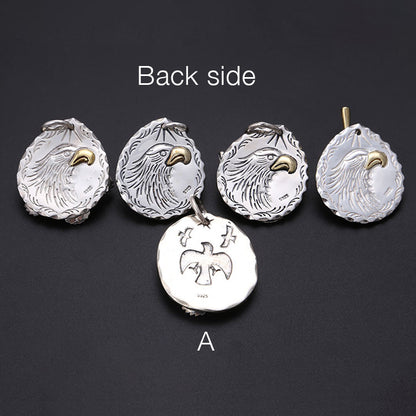Silver Metal Pendant, Japanese Design, Native American Inspired