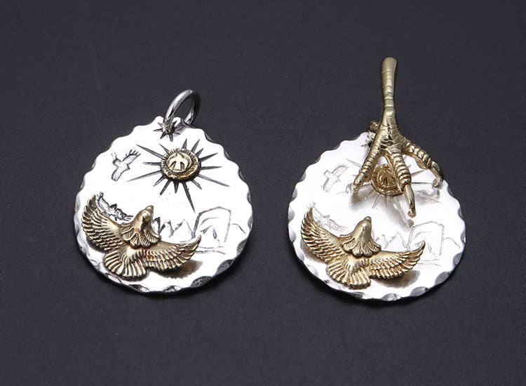 Silver Metal Pendant, Japanese Design, Native American Inspired