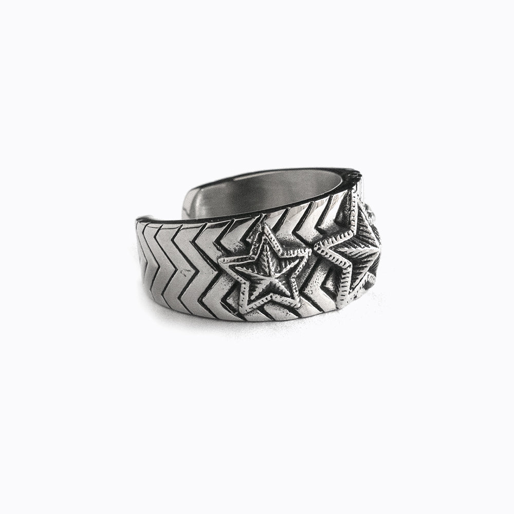 Three Star Wave Stainless Steel Ring